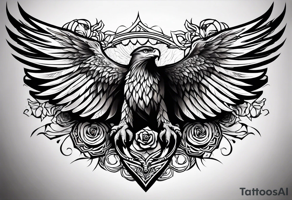 forearm tattoo
tribal eagle wing including a rose tattoo idea