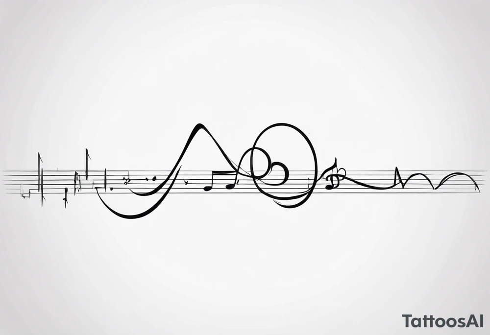 Music heartbeat love infinity tattoo idea