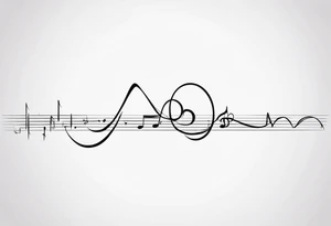 Music heartbeat love infinity tattoo idea