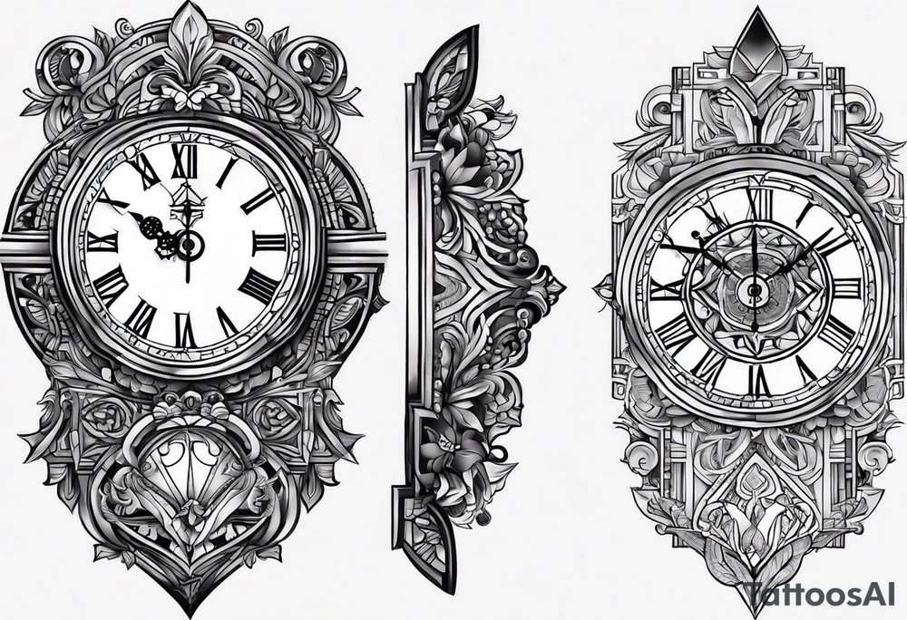 reloj marcando las 11 hs y con la fecha de nacimiento 15 de febrero, a su vez escrito Ainara tattoo idea