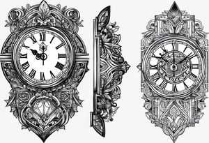 reloj marcando las 11 hs y con la fecha de nacimiento 15 de febrero, a su vez escrito Ainara tattoo idea