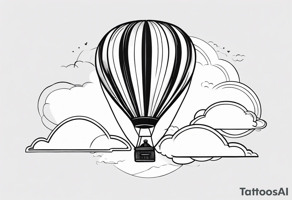 Hot air balloon in clouds. tattoo idea