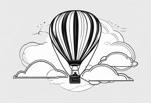 Hot air balloon in clouds. tattoo idea