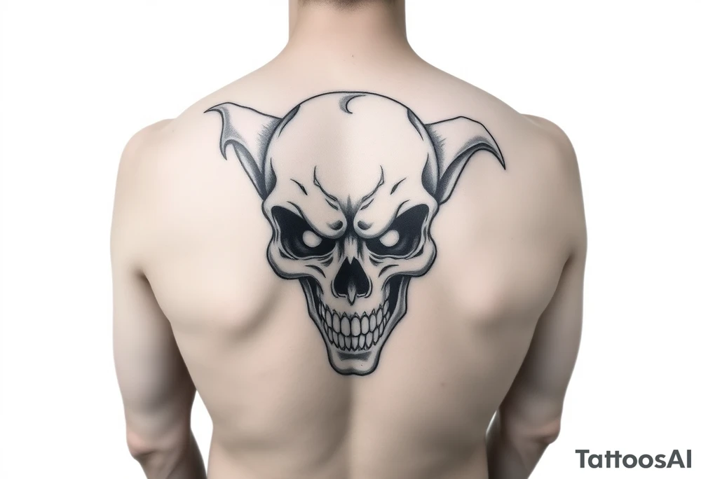 Evil clown skull tattoo idea