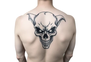 Evil clown skull tattoo idea