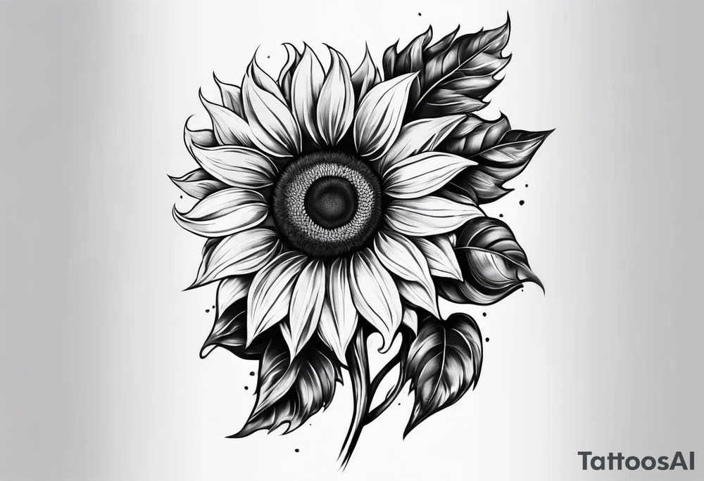 sunflower sleeve tattoo idea