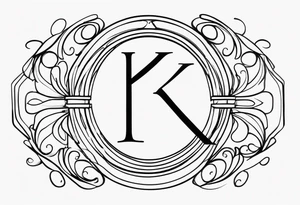 Clean, thin lines forming a monogram. The "K" and the nomber "3" tattoo idea