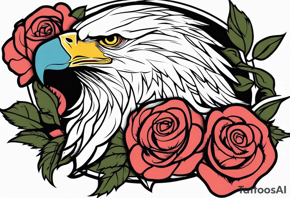 eagle, rose, clock , love tattoo idea