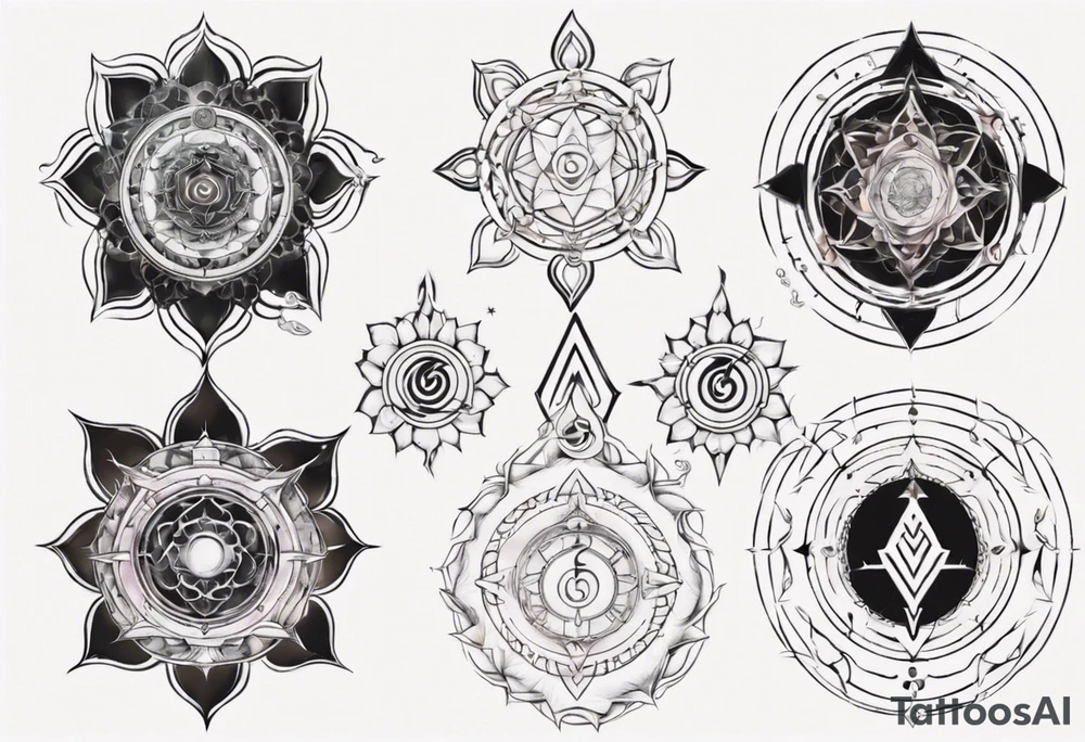 Energy chakra in alignment with self tattoo idea
