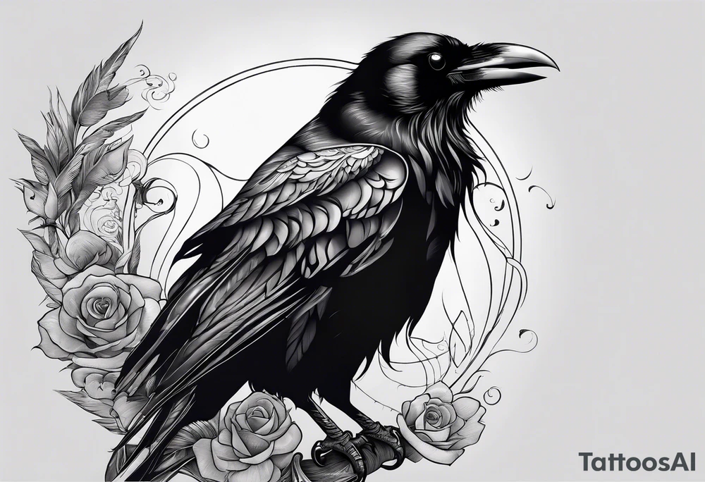 Raven with an eclipse tattoo idea
