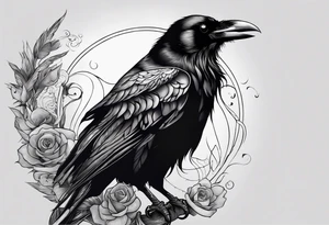 Raven with an eclipse tattoo idea