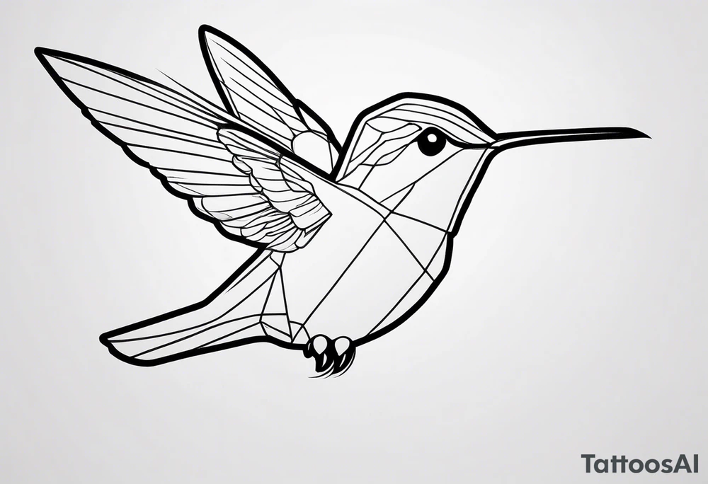 Small fine line hummingbird tattoo idea