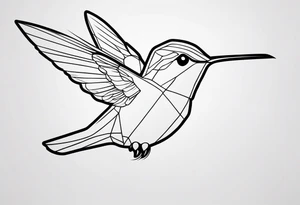 Small fine line hummingbird tattoo idea