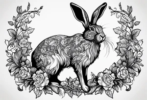 hare, ivy
Show as a band for around an arm tattoo idea