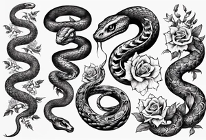 Floral Snake of nine eyes tattoo idea