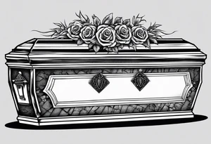 Plain Coffin in graveyard tattoo idea