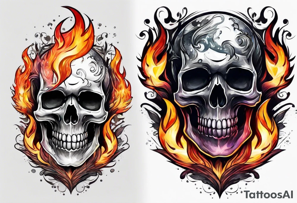 only fire without skull. tattoo idea