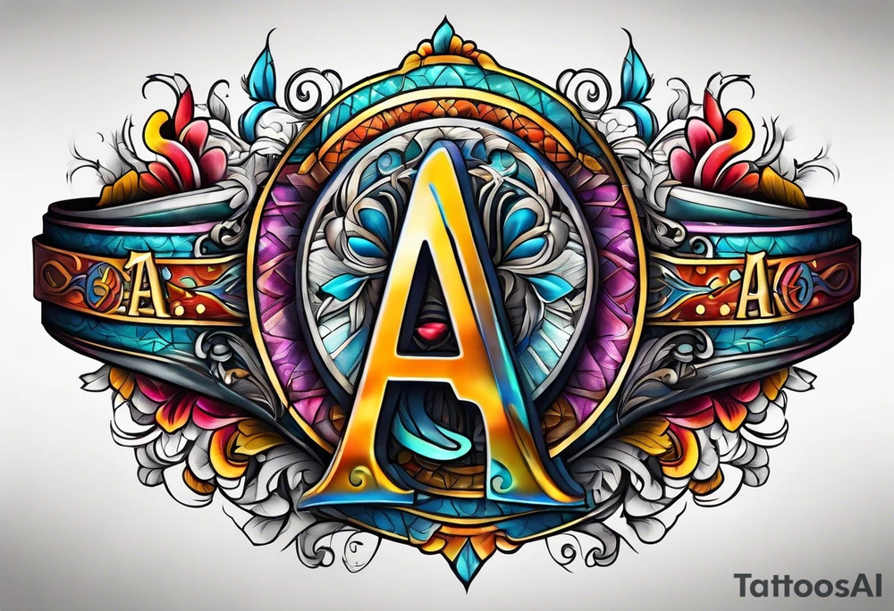 A headband with the letters A R in the middle tattoo idea
