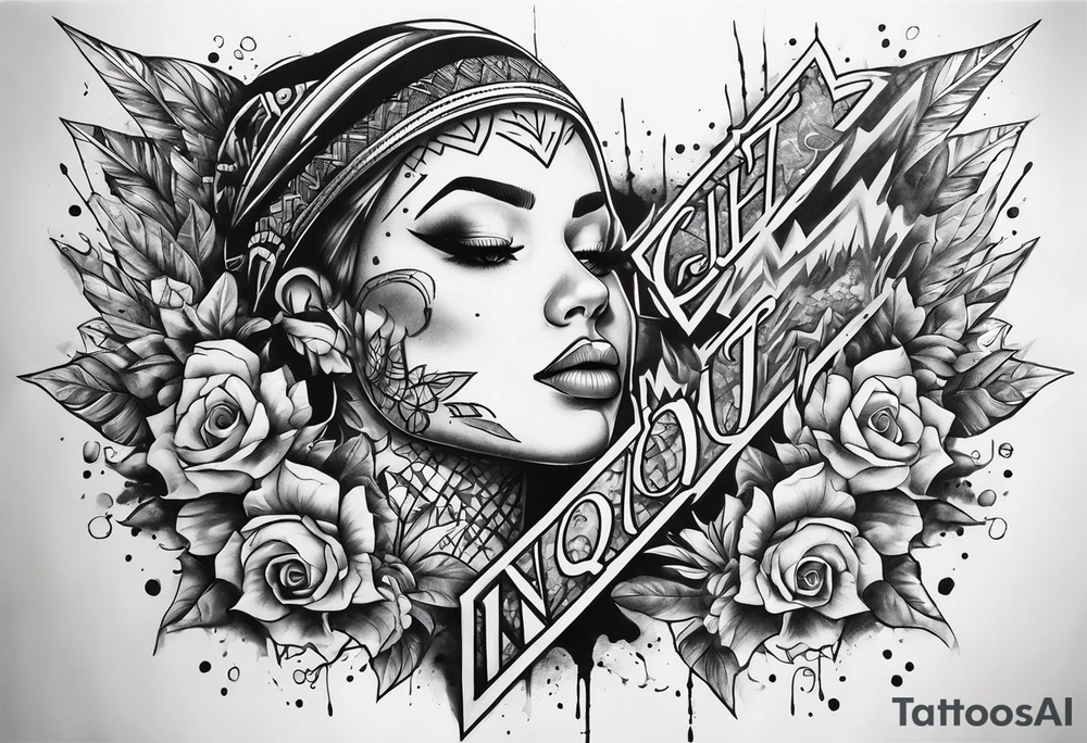 No quit graffiti style tattoo idea