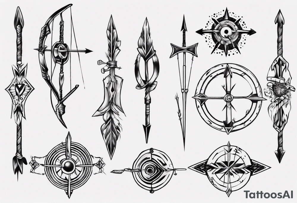 english long bow arrow tattoo idea