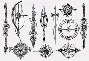 english long bow arrow tattoo idea