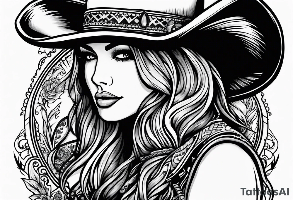 Acoustic Guitar cowgirl by a campfire tattoo idea
