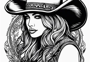 Acoustic Guitar cowgirl by a campfire tattoo idea