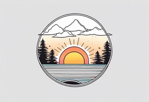 Sea and sunset tattoo.
Minimal. tattoo idea