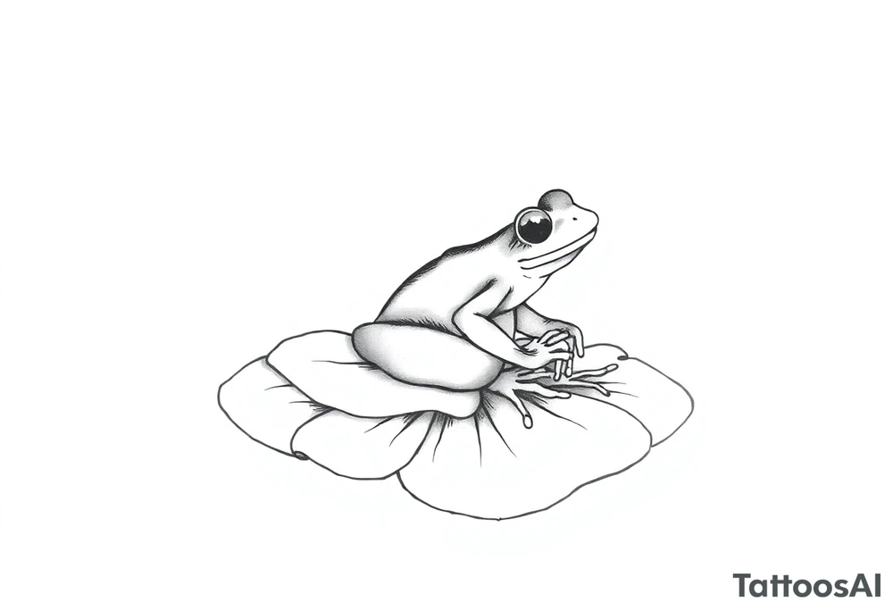Frog on a lilly pad tattoo idea