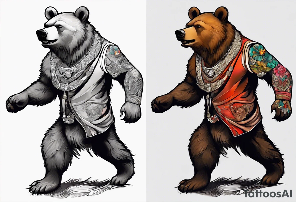 Dancing bear tattoo idea