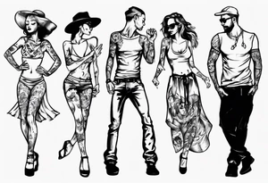 Dancing guy and girl tattoo idea