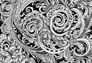 Swirls and whirls of lace repeating tattoo idea