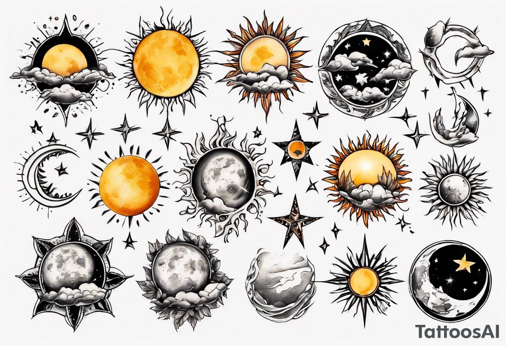 Sonne Mond finline tattoo idea