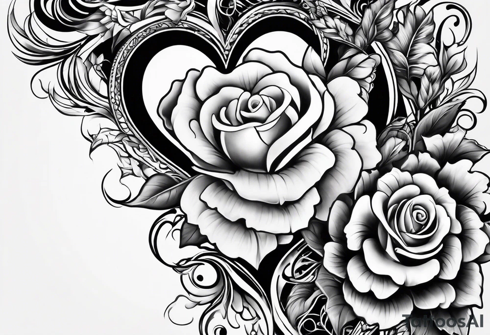 Cover up 2 hearts over lapping on back at base of neck tattoo idea