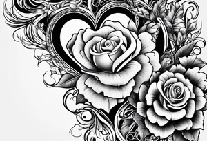 Cover up 2 hearts over lapping on back at base of neck tattoo idea
