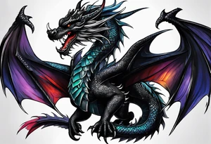 Black dragon. 4th Wing. tattoo idea