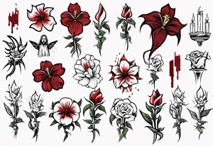 Jesus, bleeding flower tattoo idea
