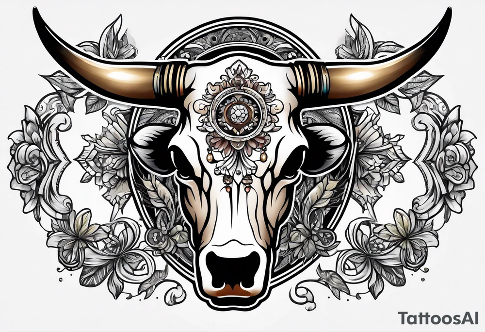 Cow skull tattoo idea