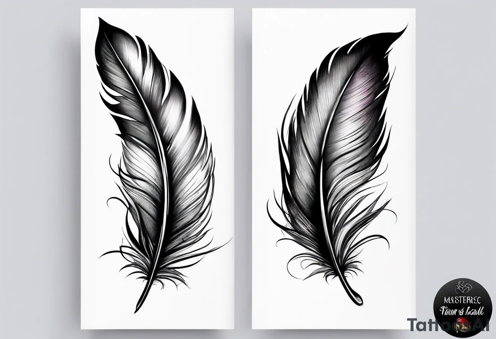 Small cute feather on wrist tattoo idea