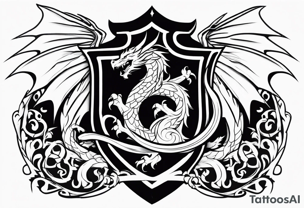 Valhalla sword shield dragon tattoo idea