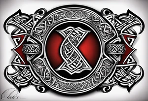 "Cheers Mate" text black and grey ink armband +Celtic +grey Cancer Ribbon +tribal +artistic tattoo idea