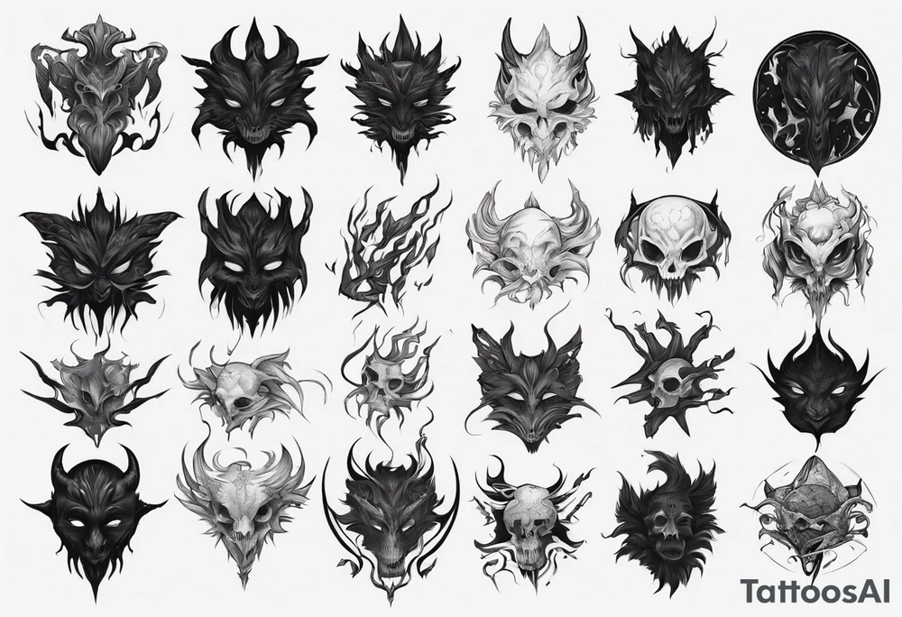A black, shapless, faceless shadow creature tattoo idea