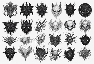 A black, shapless, faceless shadow creature tattoo idea