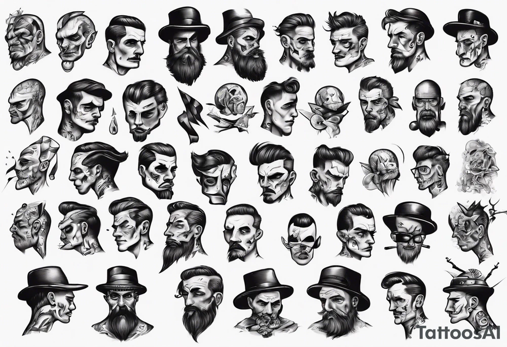 dejected looking man tattoo idea