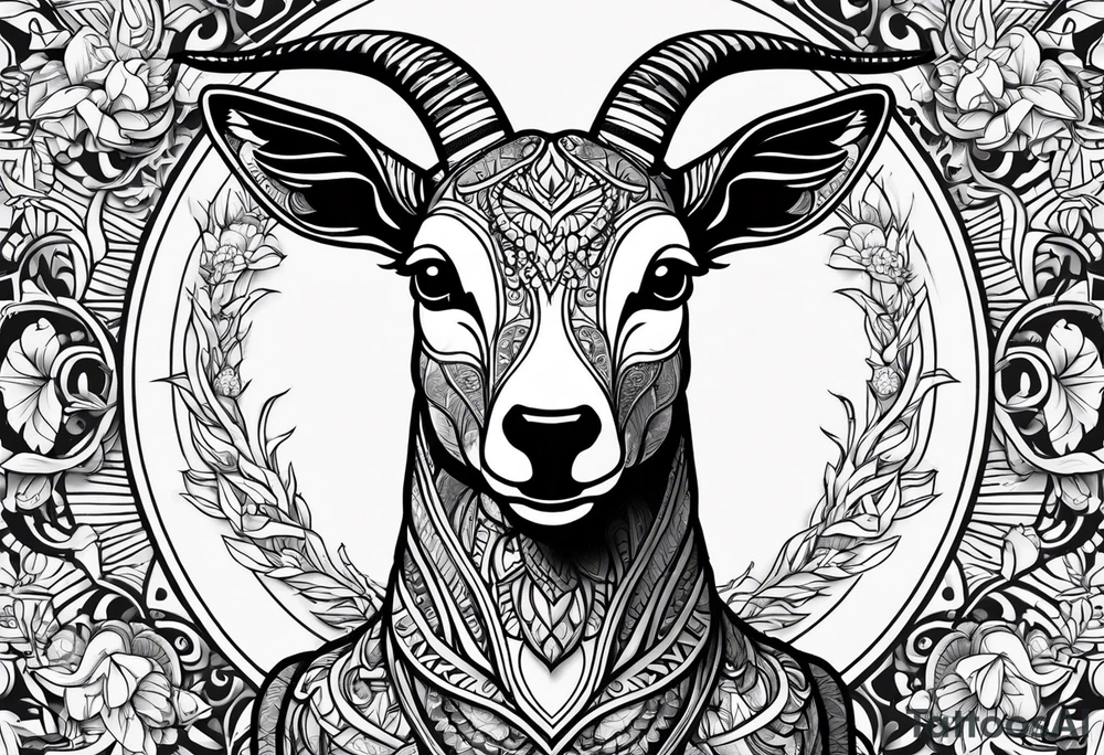 Half Goat half kangroo tattoo idea