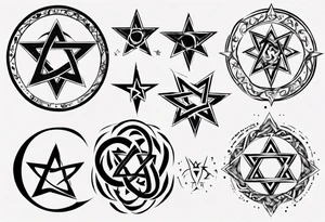 infinite symbol hebrew star tattoo idea
