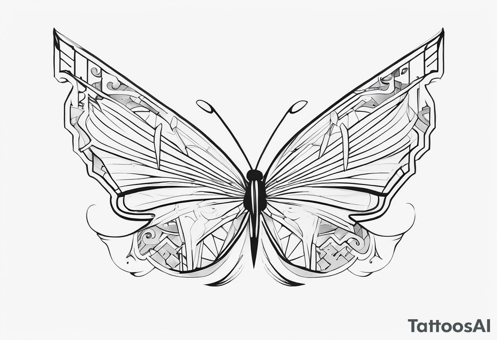 May 11 2023 in Roman numerals with anime gemometric tattoo idea