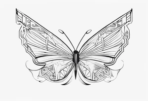 May 11 2023 in Roman numerals with anime gemometric tattoo idea