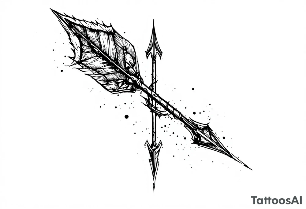 one   that look down arrow tattoo idea