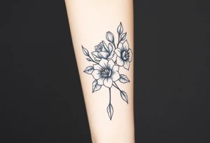 roses and lilies tattoo idea